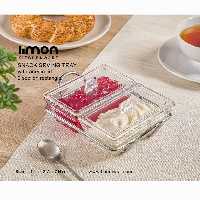 اردوخوری شیشه ای مستطیل 2خانه لیمون