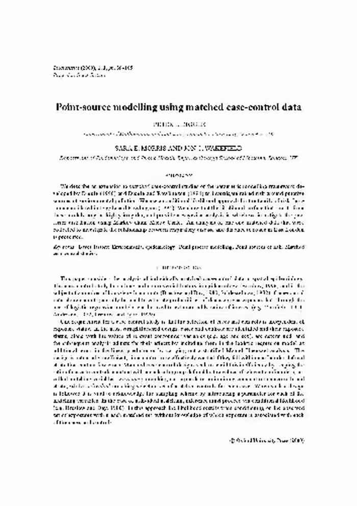 خرید و دانلود نسخه کامل کتاب Point-source modelling using matched case-control data