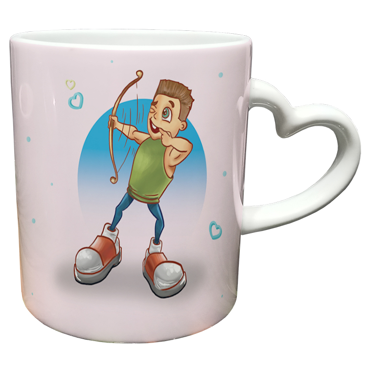 ماگ مدل دسته قلبی طرح عاشقانه کد 163