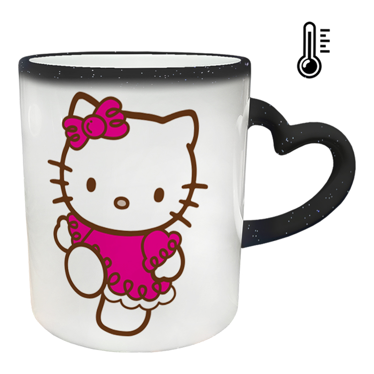 ماگ حرارتی مدل دسته قلبی اکلیلی طرح کیتی کد 49