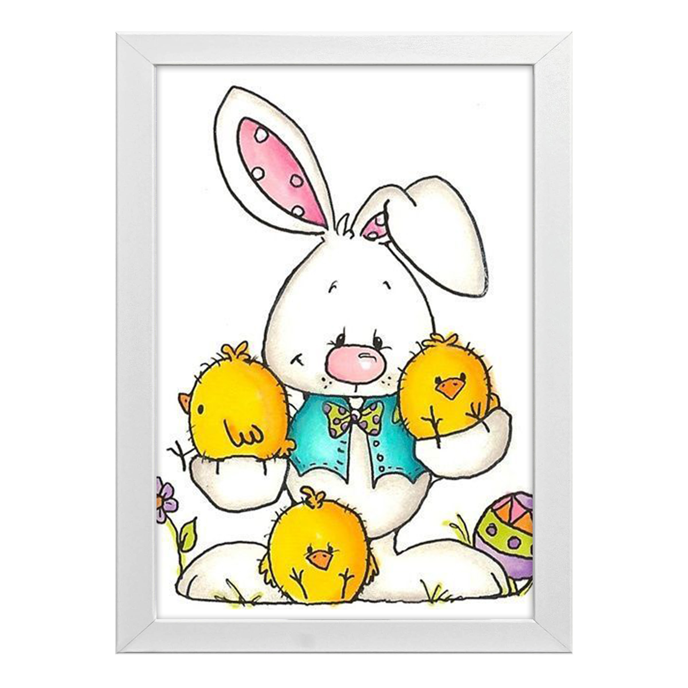 تابلو کودک طرح خرگوش و جوجه کد T164
