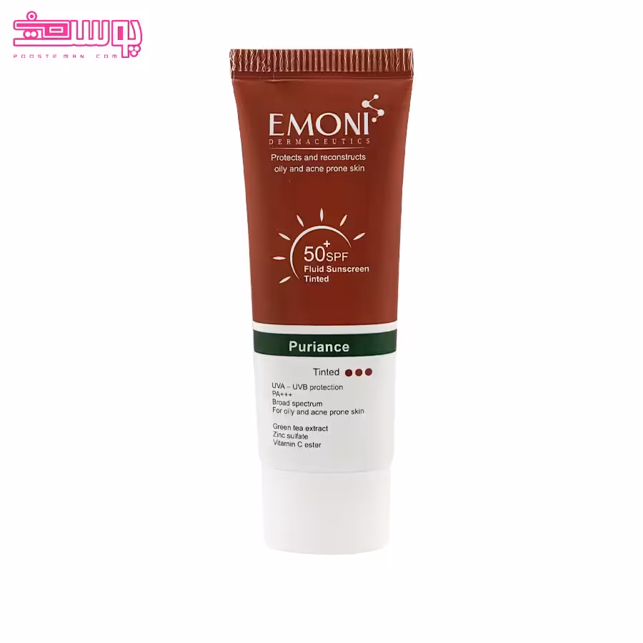 کرم ضد آفتاب فلوئید رنگی پیورینس SPF50 امونی حجم 50ml