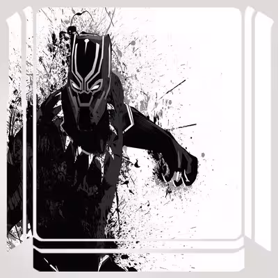 برچسب پلی استیشن ۴ مدل black panther fan artwork کد PSS-315 