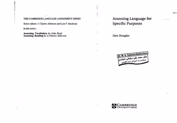 خرید و دانلود نسخه کامل کتاب Assessing Languages for Specific Purposes (Cambridge Language Assessment)