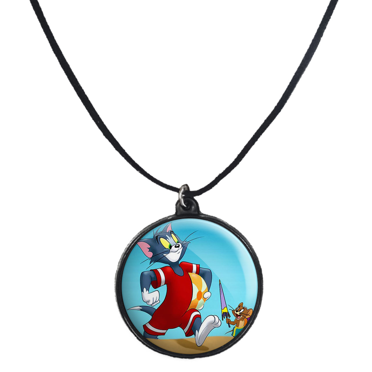 گردنبند پرمانه طرح تام و جری کد pmb.10773 مدل دو طرفه