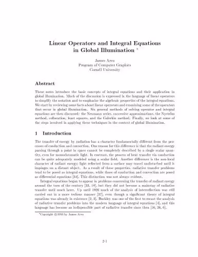 خرید و دانلود نسخه کامل کتاب Linear Operators and Integral Equations in Global Illumination