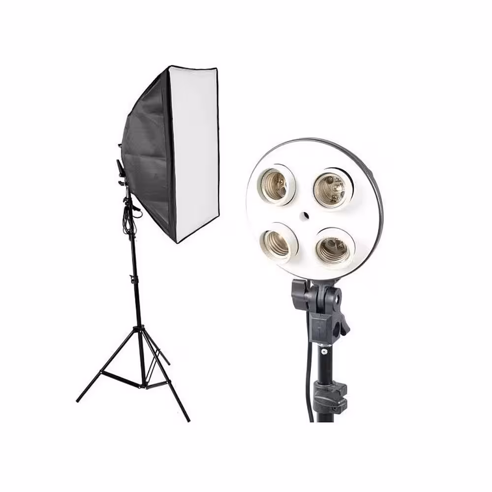 کیت سافت باکس به همراه هولدر 4 لامپ و سه پایه