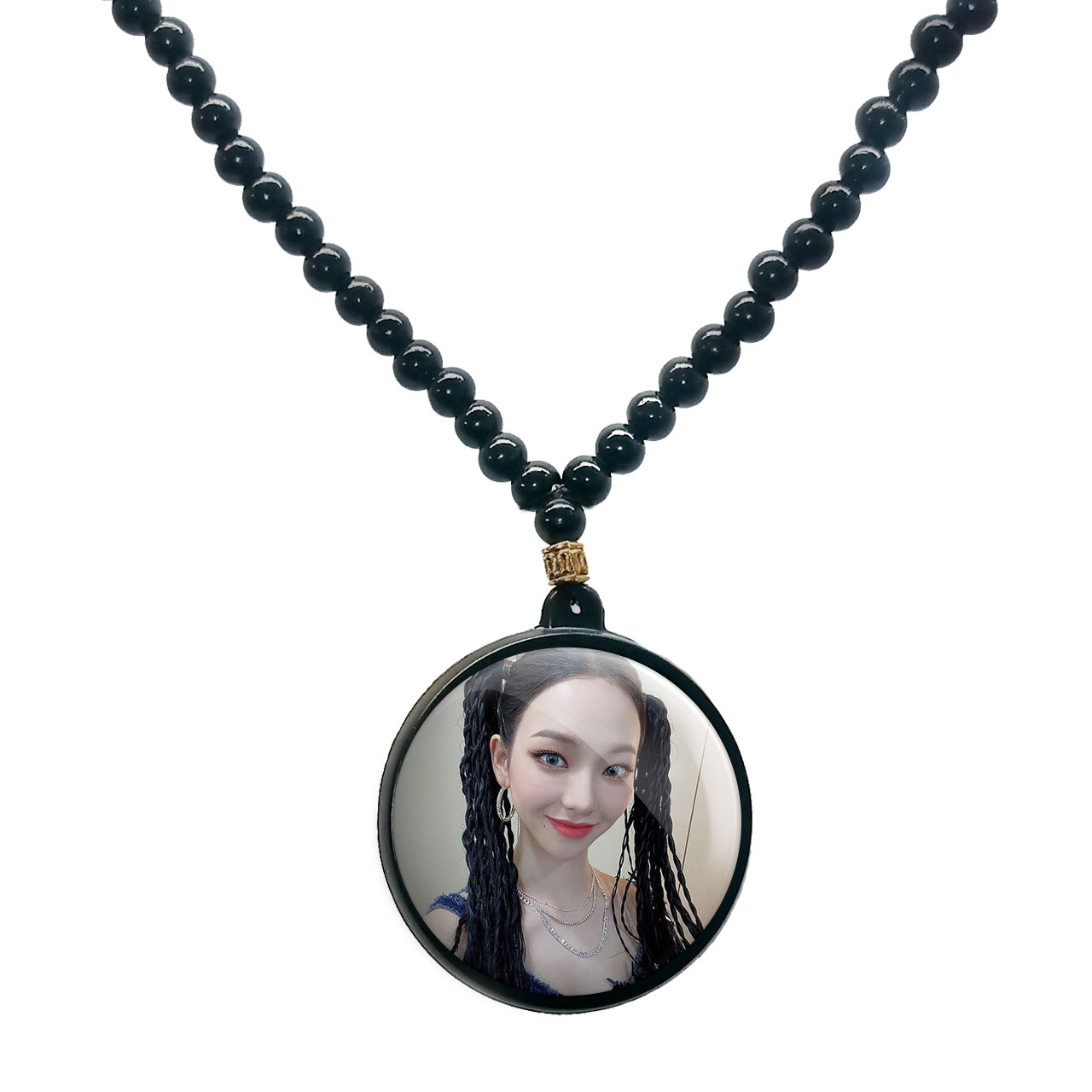 گردنبند پرمانه طرح aespa کد pmd.18538 مدل دو طرفه