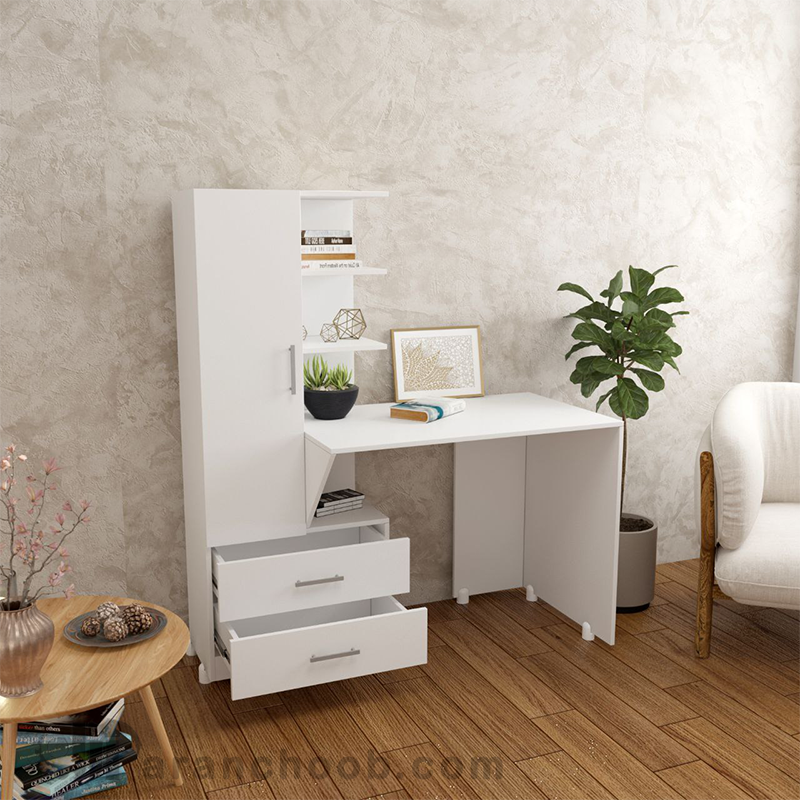 میز تحریر کتابخانه دار دو کشو