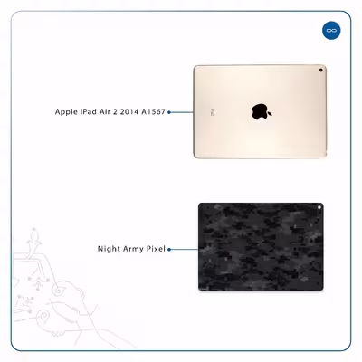 برچسب پوششی ماهوت مدل Night-Army-Pixel مناسب برای تبلت اپل iPad Air 2 2014 A1567