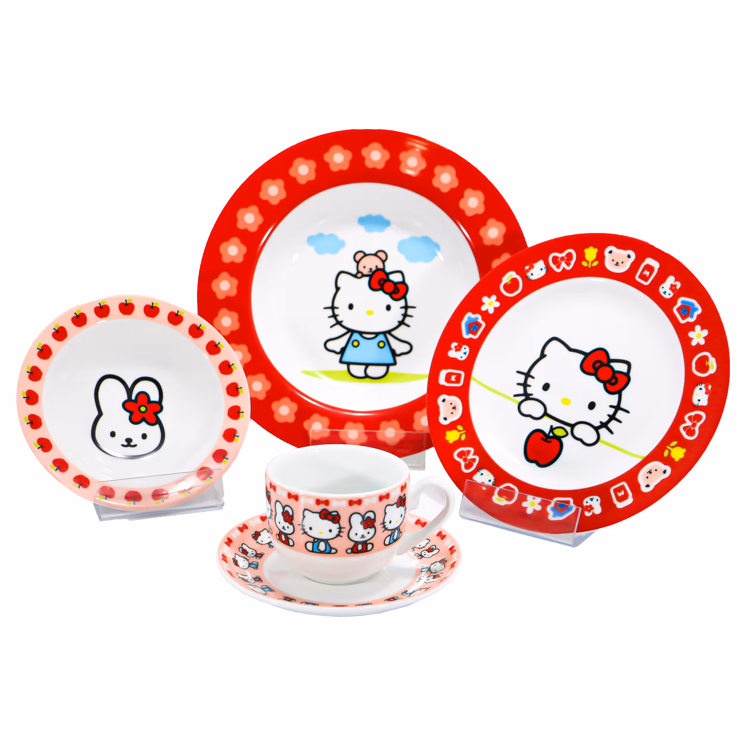 سرویس غذا خوری 5 پارچه کودک چینی زرین ایران سری ایتالیا اف مدل عروسکی