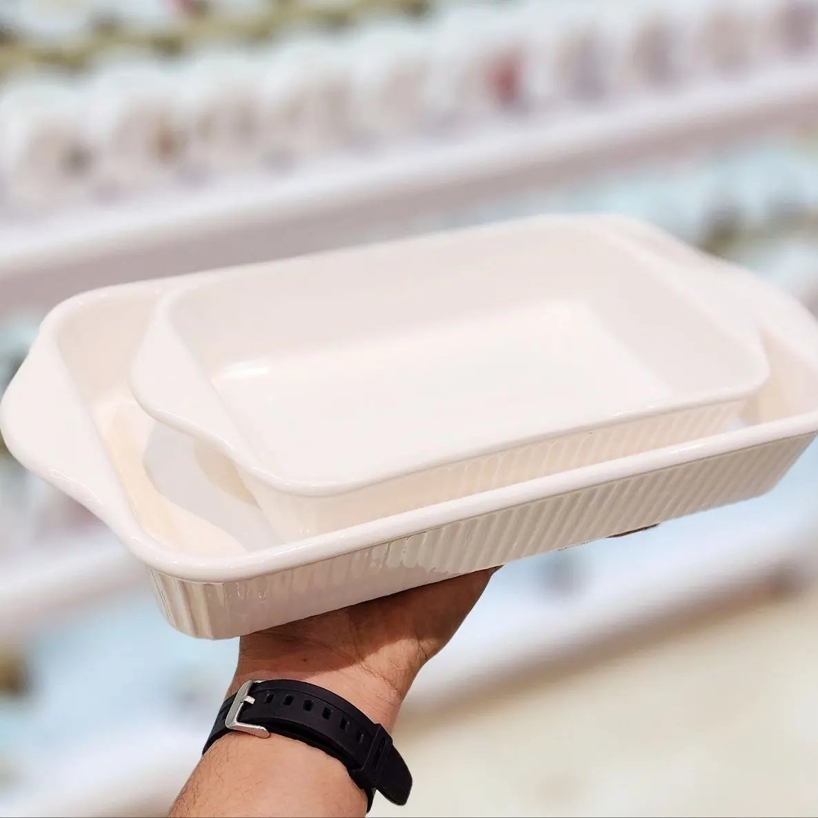 
تابه مرغ خوری مستطیل دوتایی جفتی ترنج 

