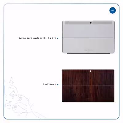 برچسب پوششی ماهوت مدل Red-Wood مناسب برای تبلت مایکروسافت Surface 2 RT 2013