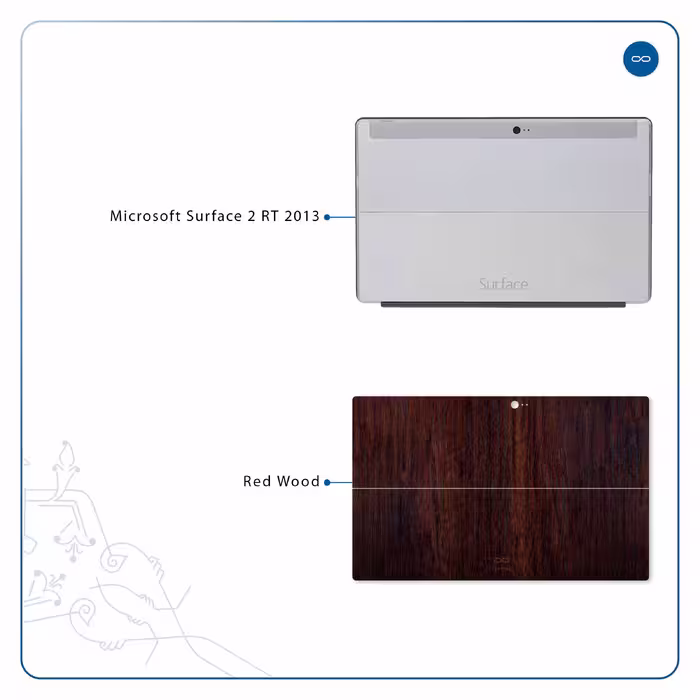 برچسب پوششی ماهوت مدل Red-Wood مناسب برای تبلت مایکروسافت Surface 2 RT 2013