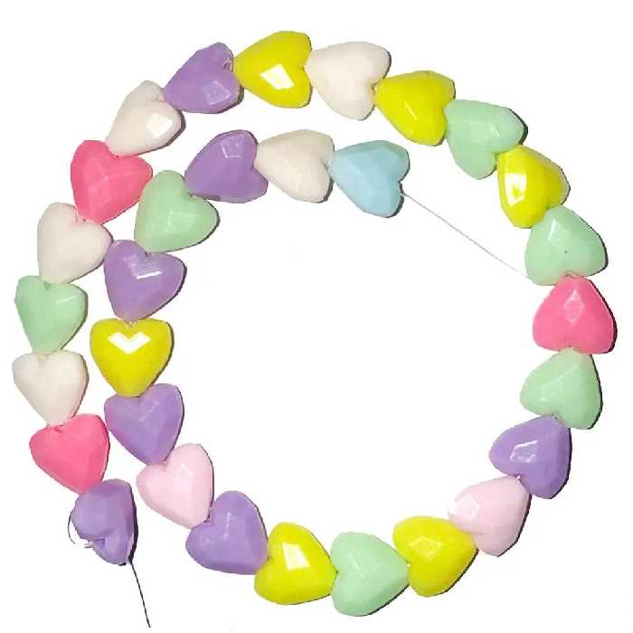 خرید مهره دستبند مدل قلب چند وجهی