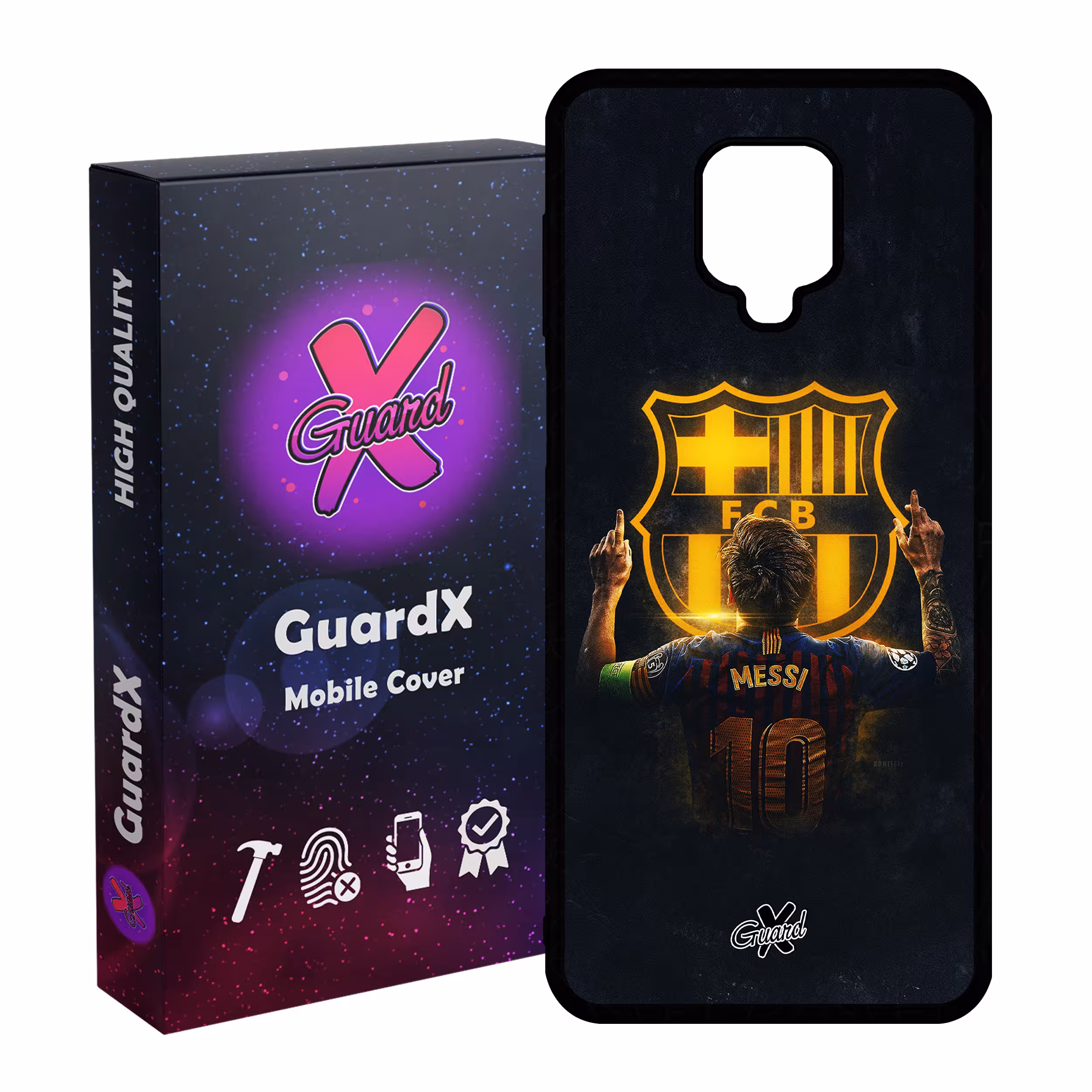 کاور گارد ایکس طرح Messi مدل Glass10196 مناسب برای گوشی موبایل شیائومی Redmi Note 9S / Note 9 Pro / Note 9 Pro Max