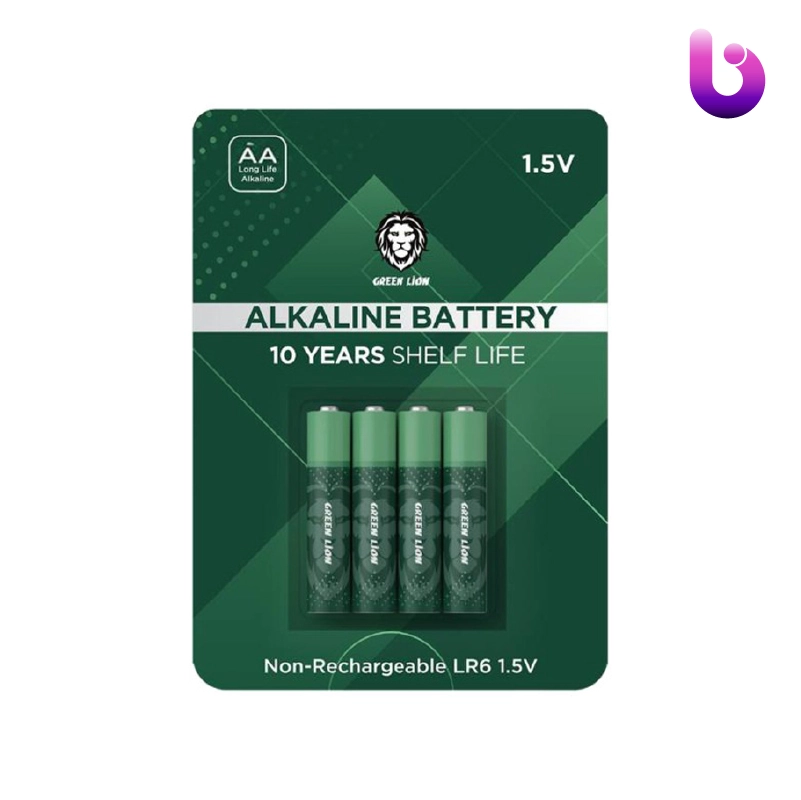 پک 4 عددی باتری قلمی گرین لاین Green Lion Alkaline AA Battrey 2700mAh