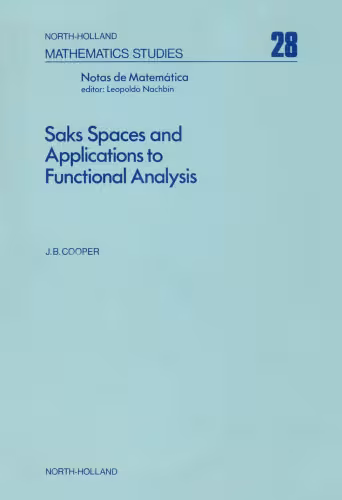 خرید و دانلود نسخه کامل کتاب Saks Spaces and Applications to Functional Analysis