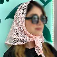 مینی اسکارف باندانا تور خالدار صورتی ملایم