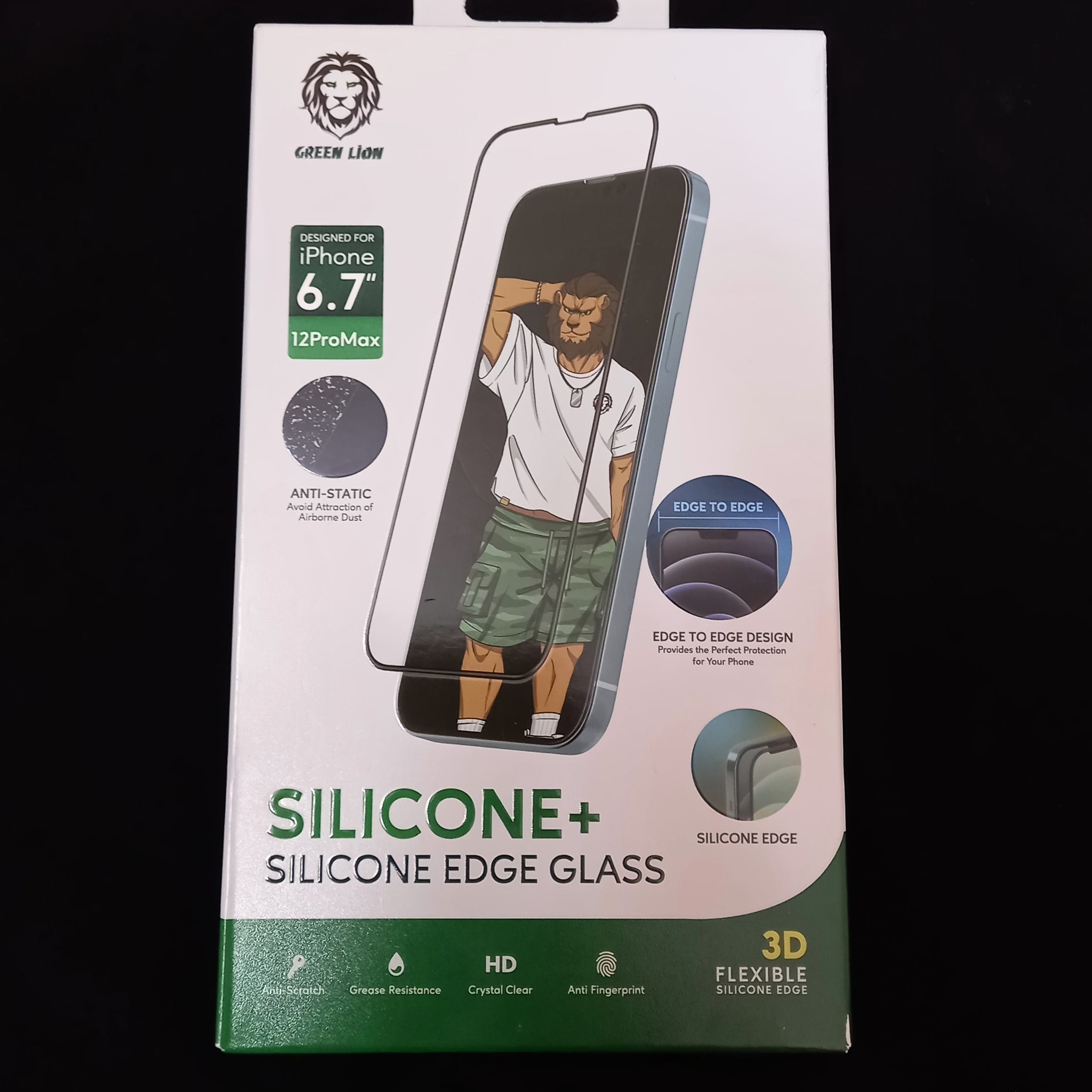 گلس آیفون 12ProMax (حاشیه سیلیکونی )