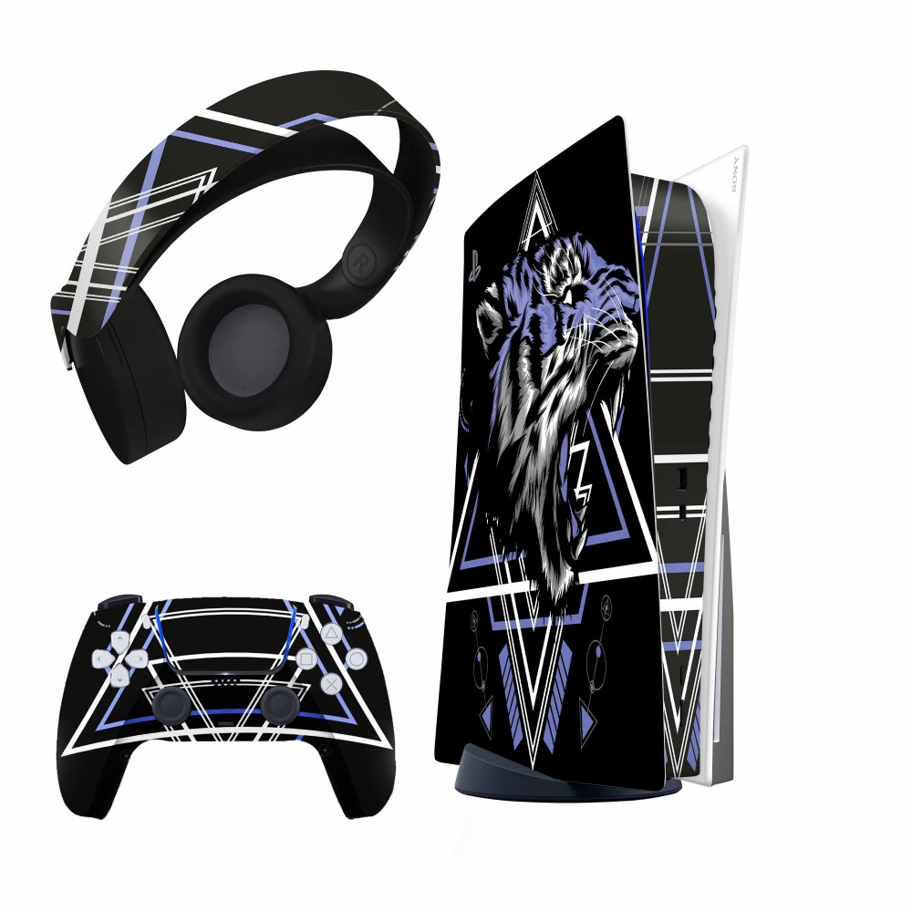 برچسب کنسول و دسته بازی و هدفون PS5 هاماگراف مدل Hexa Panther