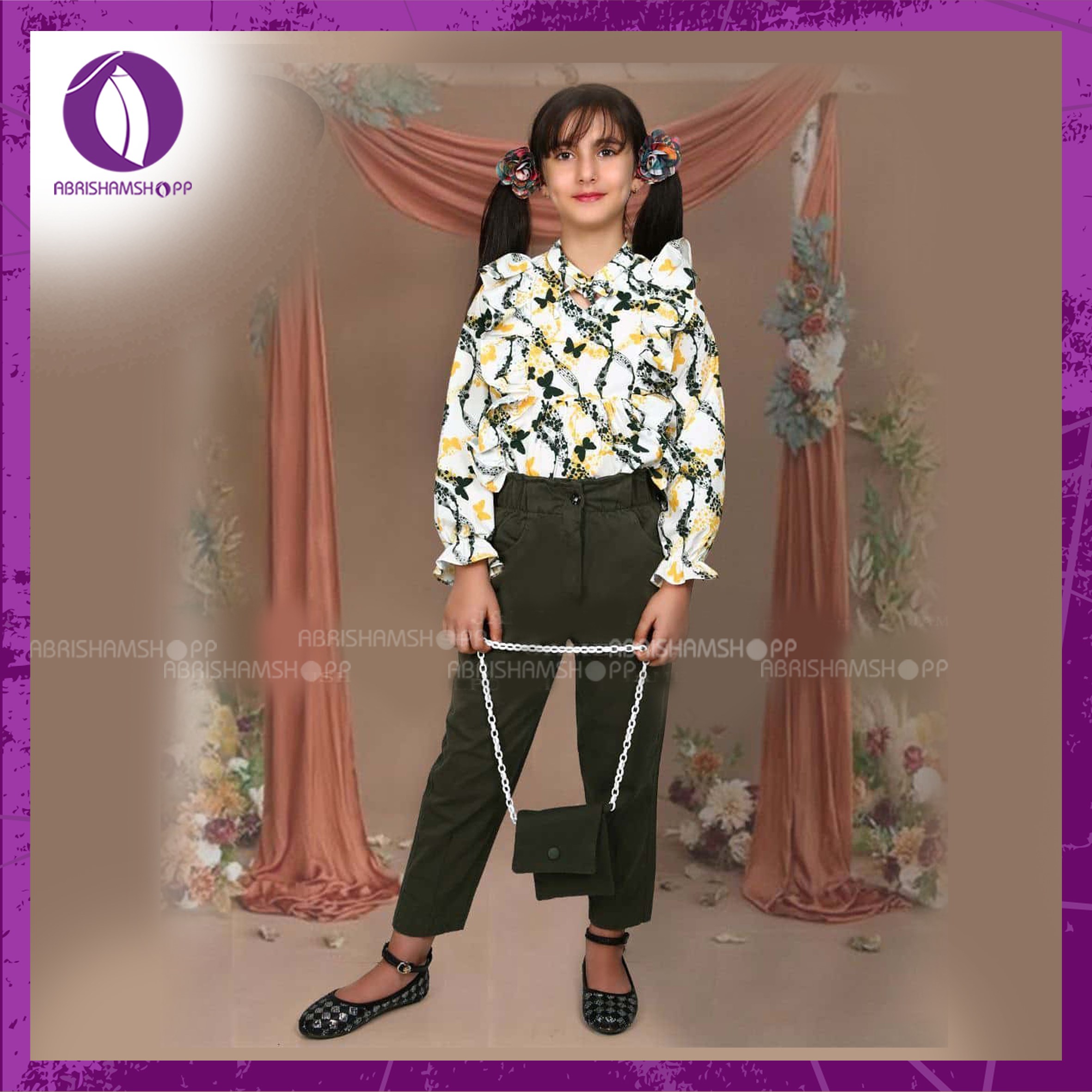 کراپ شلوار سه تیکه مجلسی