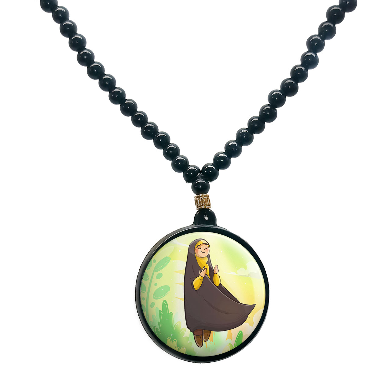 گردنبند پرمانه طرح حجاب کد pmd.24027 مدل دو طرفه