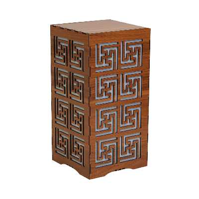 آباژور رومیزی چوب آرا طرح مار پیچی مدل A3