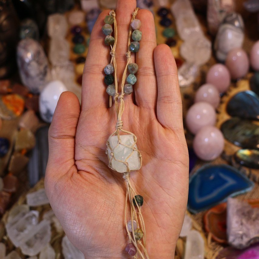 گردنبند عقیق فلورین خزه‌ای