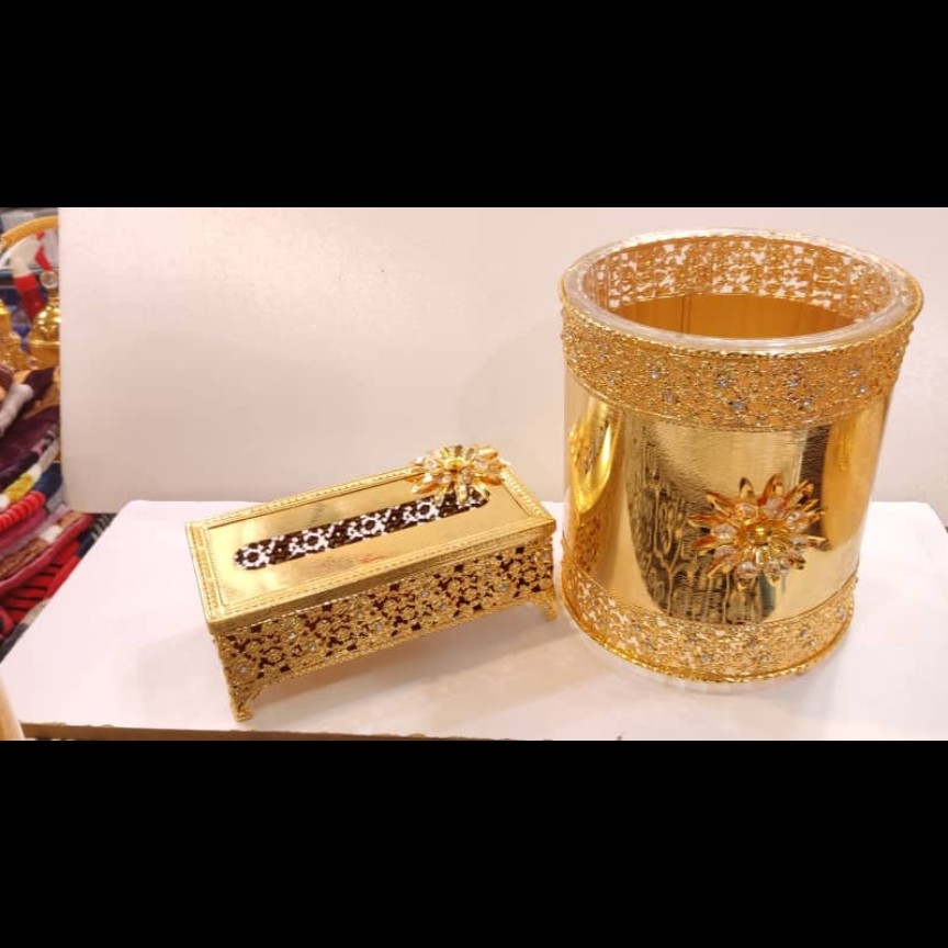جای دستمال سطل طلایی