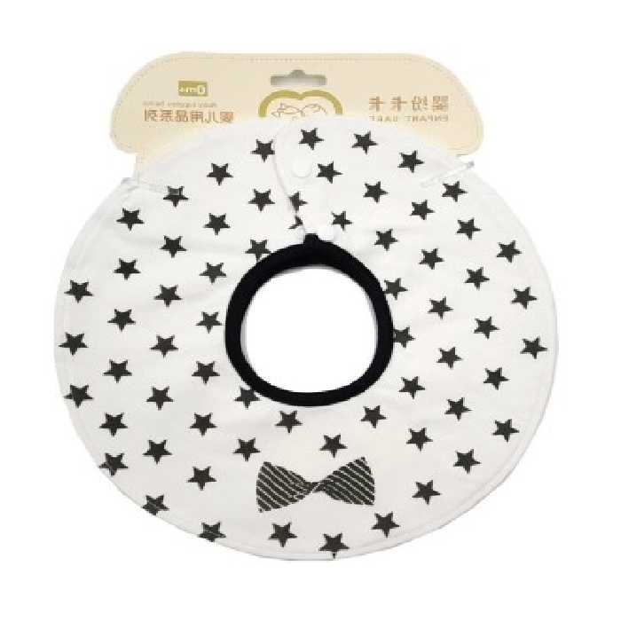 پیشبند نوزادی طرح نیم دایره سفید مشکی