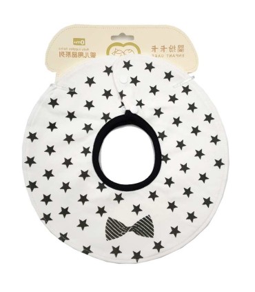 پیشبند نوزادی طرح نیم دایره سفید مشکی