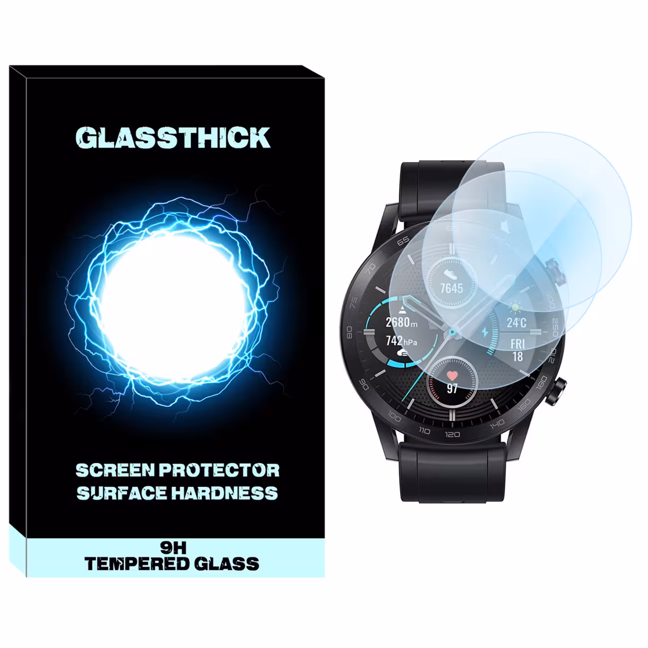 محافظ صفحه نمایش نانو گلستیگ مدل NGL مناسب برای ساعت هوشمند آنر Magic Watch 2 46mm بسته سه عددی