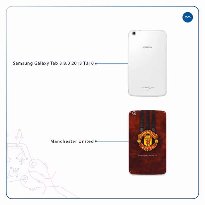 برچسب پوششی ماهوت مدل Manchester-United مناسب برای تبلت سامسونگ Galaxy Tab 3 8.0 2013 T310