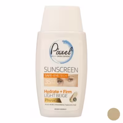 کرم ضد آفتاب رنگی دور چشم و صورت پیکسل SPF35 مدل Physical، حاوی محافظ UVA ،  PA و UVB، ضد پیری، مرطوب‌کننده، مناسب انواع پوست حجم 50 میلی‌لیتر