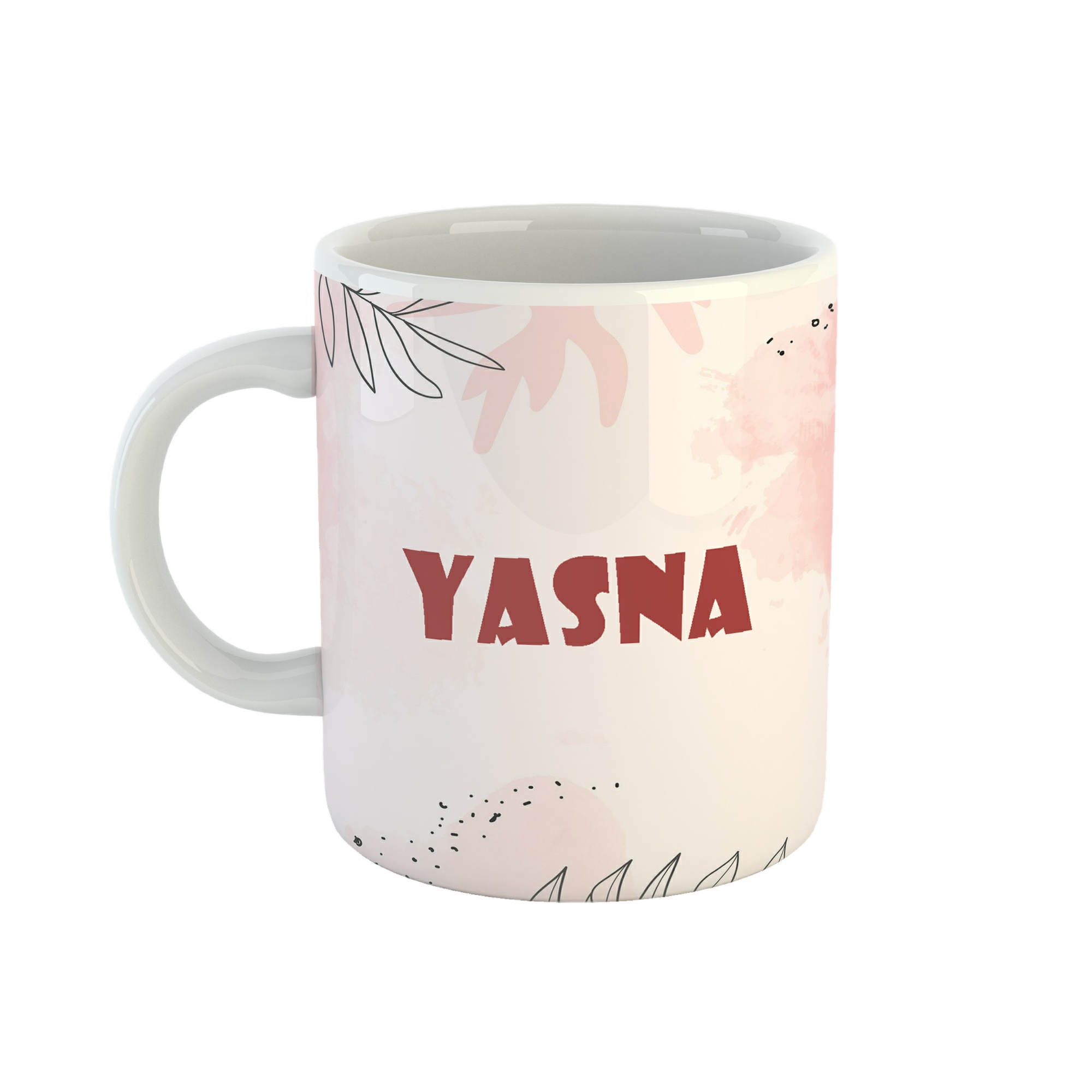 ماگ طرح اسم یسنا مدل برگ کد 394