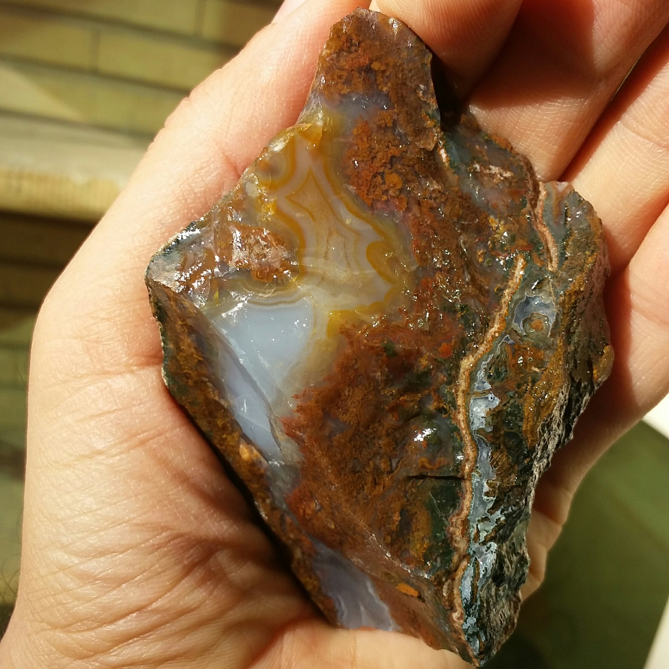 سنگ راف عقیق سلیمانی رنگی منظره دار محشر کاملا طبیعی خاااص شاهگار خلقت