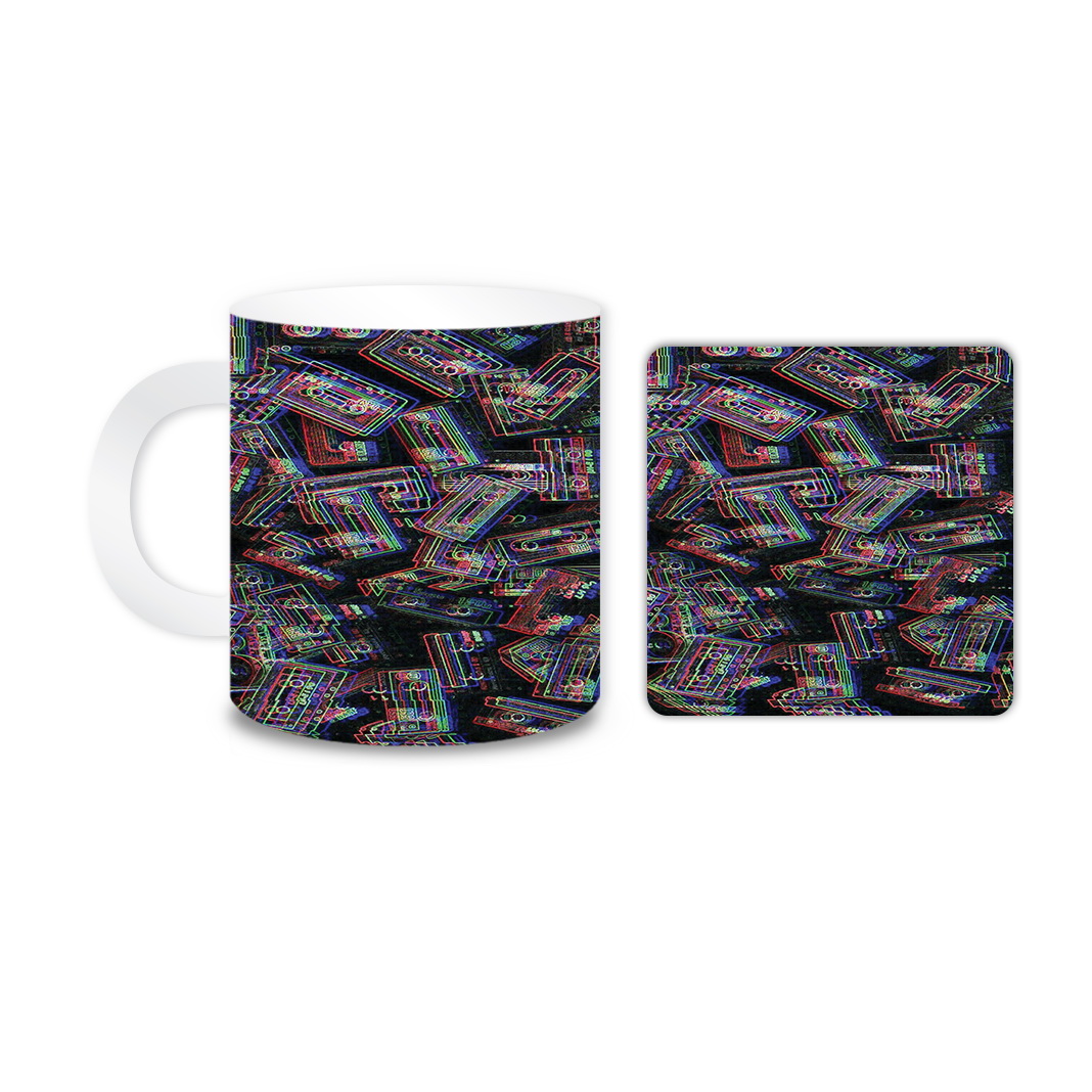 ماگ مدل نوارکاست کد 566 به همراه زیر لیوانی