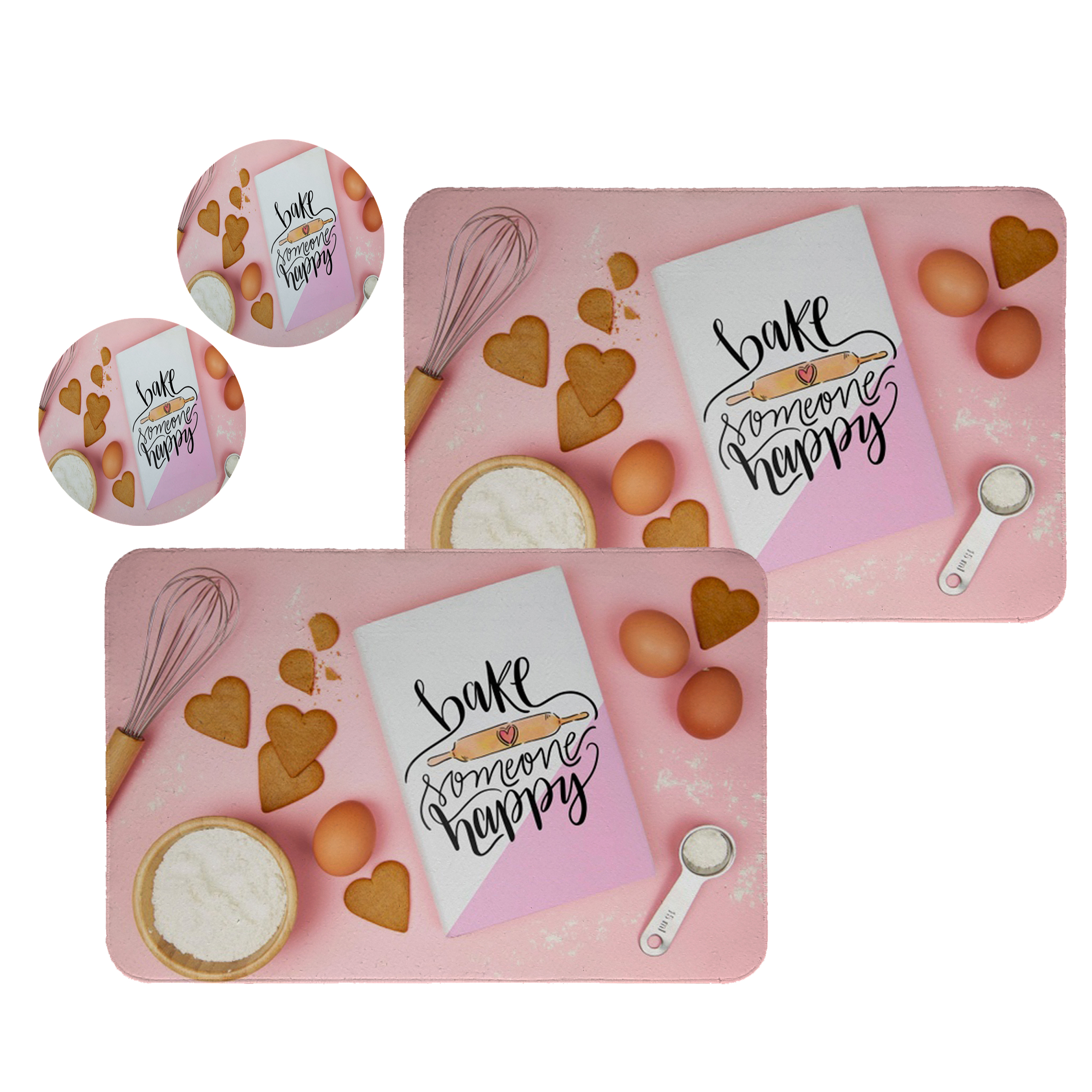 زیربشقابی طرح آشپزخانه کد 8249 مجموعه 2عددی همراه زیرلیوانی