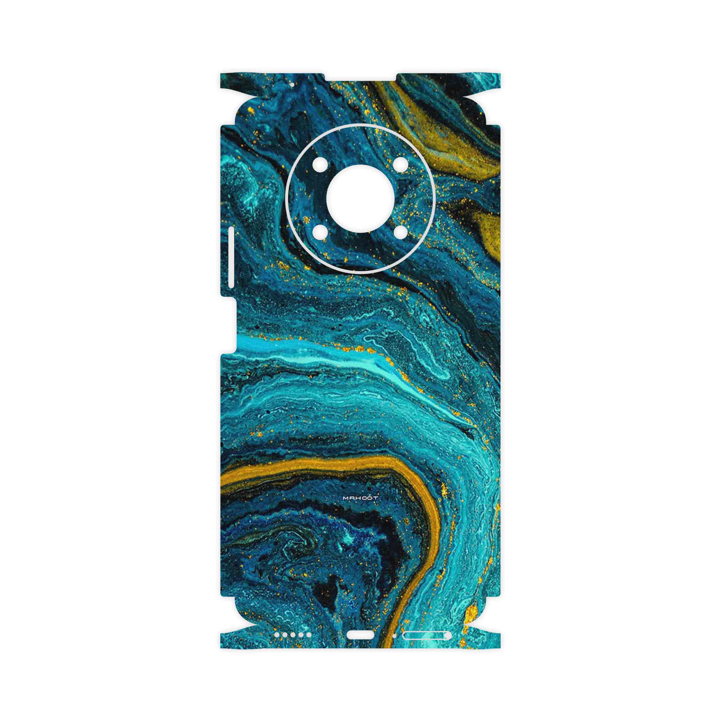 برچسب پوششی ماهوت مدل Turquoise marblewith golden streaks-FullSkin مناسب برای گوشی موبایل آنر X9 5G