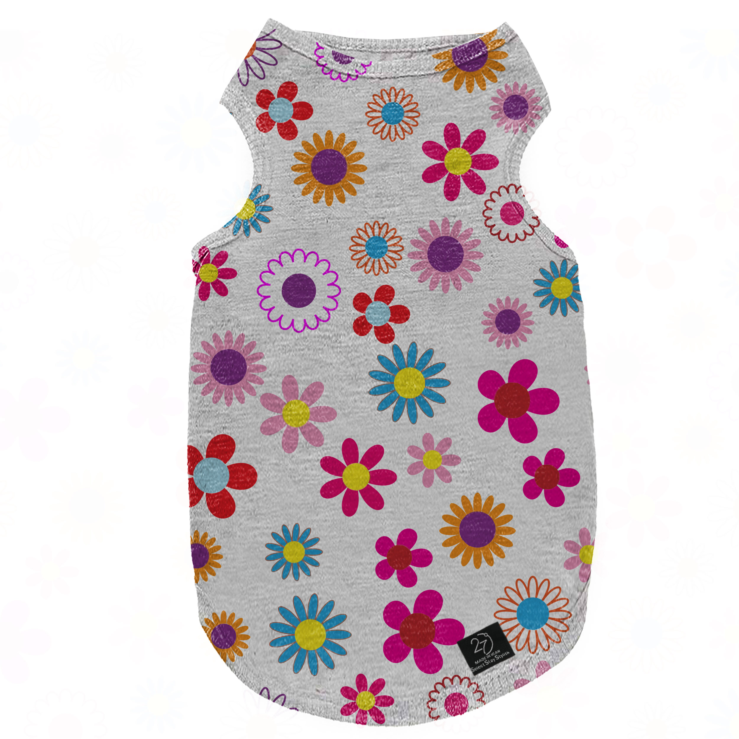  لباس سگ و گربه 27 طرح Flowers کد MH374 سایز L