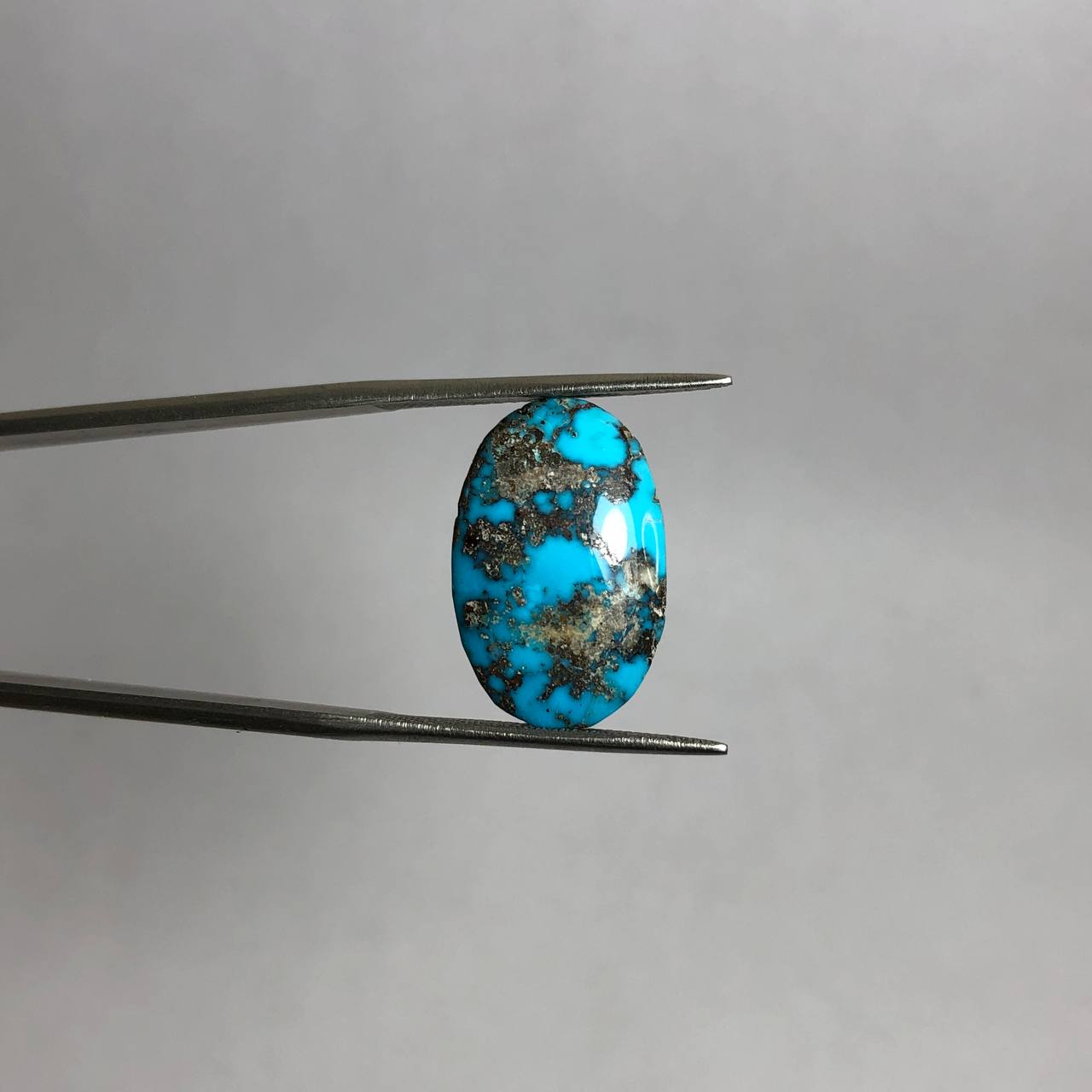 نگین فیروزه نیشابوری طبیعی آبی بیضی 240410