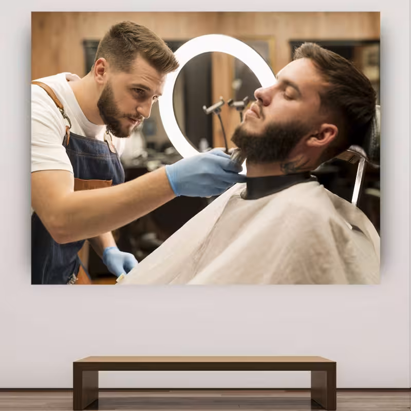 تابلو شاسی طرح شاسی آرایشگاه مردانه مدل حرفه ایی کد GR728 | دنیای قاب