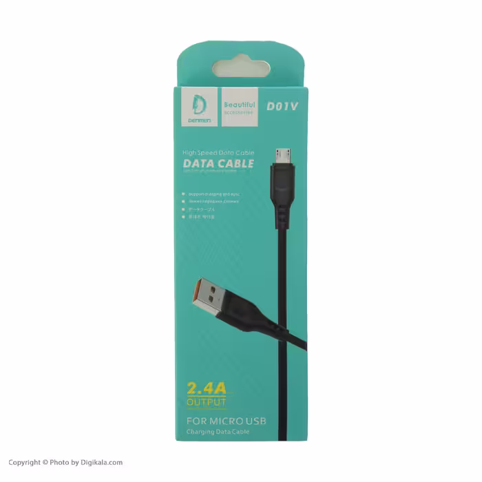 کابل تبدیل USB به microUSB دن‌من مدل D01V طول ۱ متر