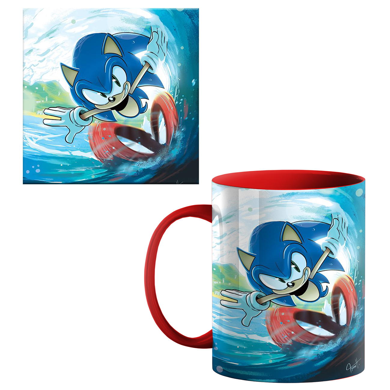 ماگ طرح سونیک کد 700 به همراه زیر لیوانی