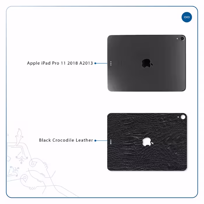 برچسب پوششی ماهوت مدل Black-Crocodile-Leather مناسب برای تبلت اپل iPad Pro 11 2018 A2013