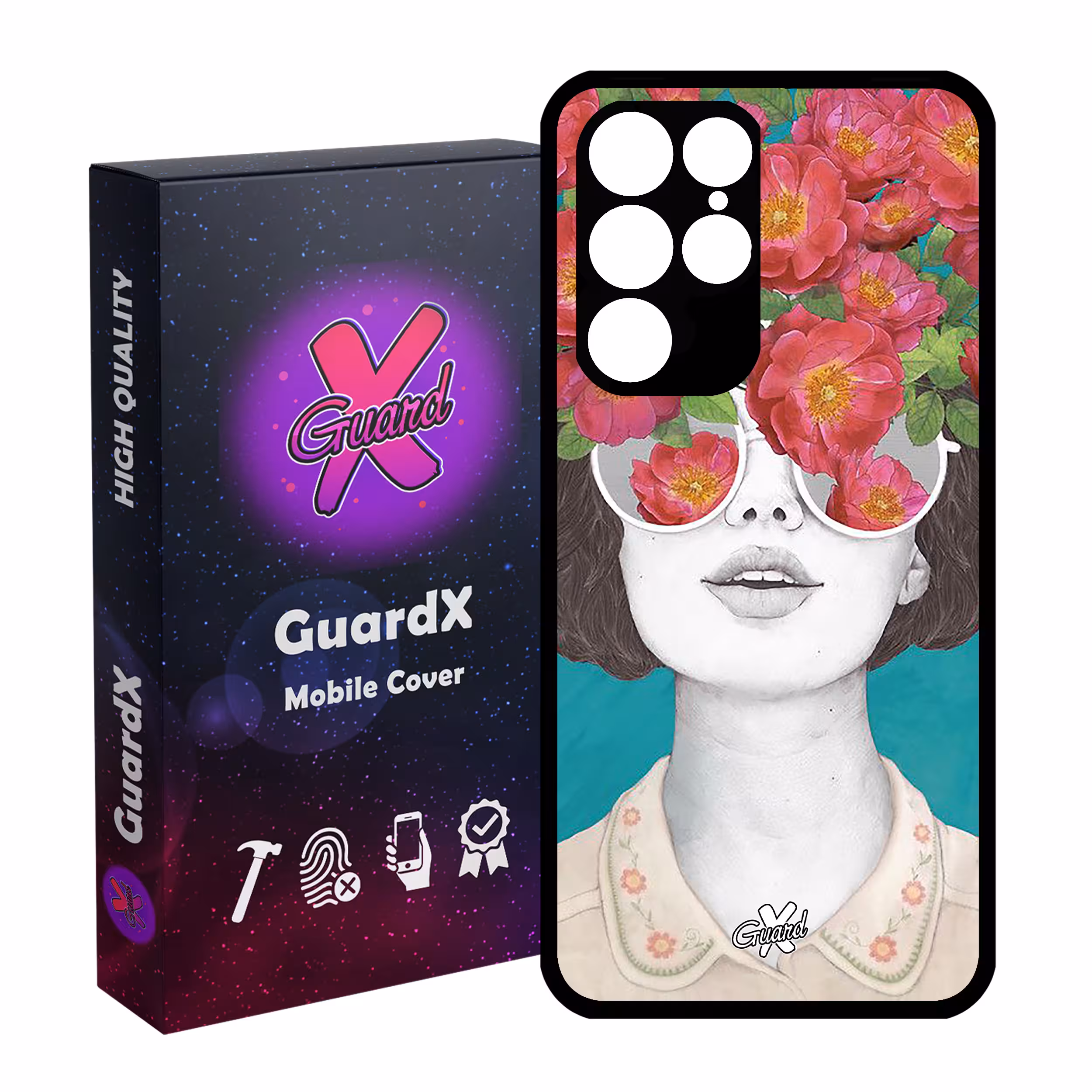 کاور گارد ایکس طرح Girl مدل Glass10148 مناسب برای گوشی موبایل سامسونگ Galaxy S22 Ultra