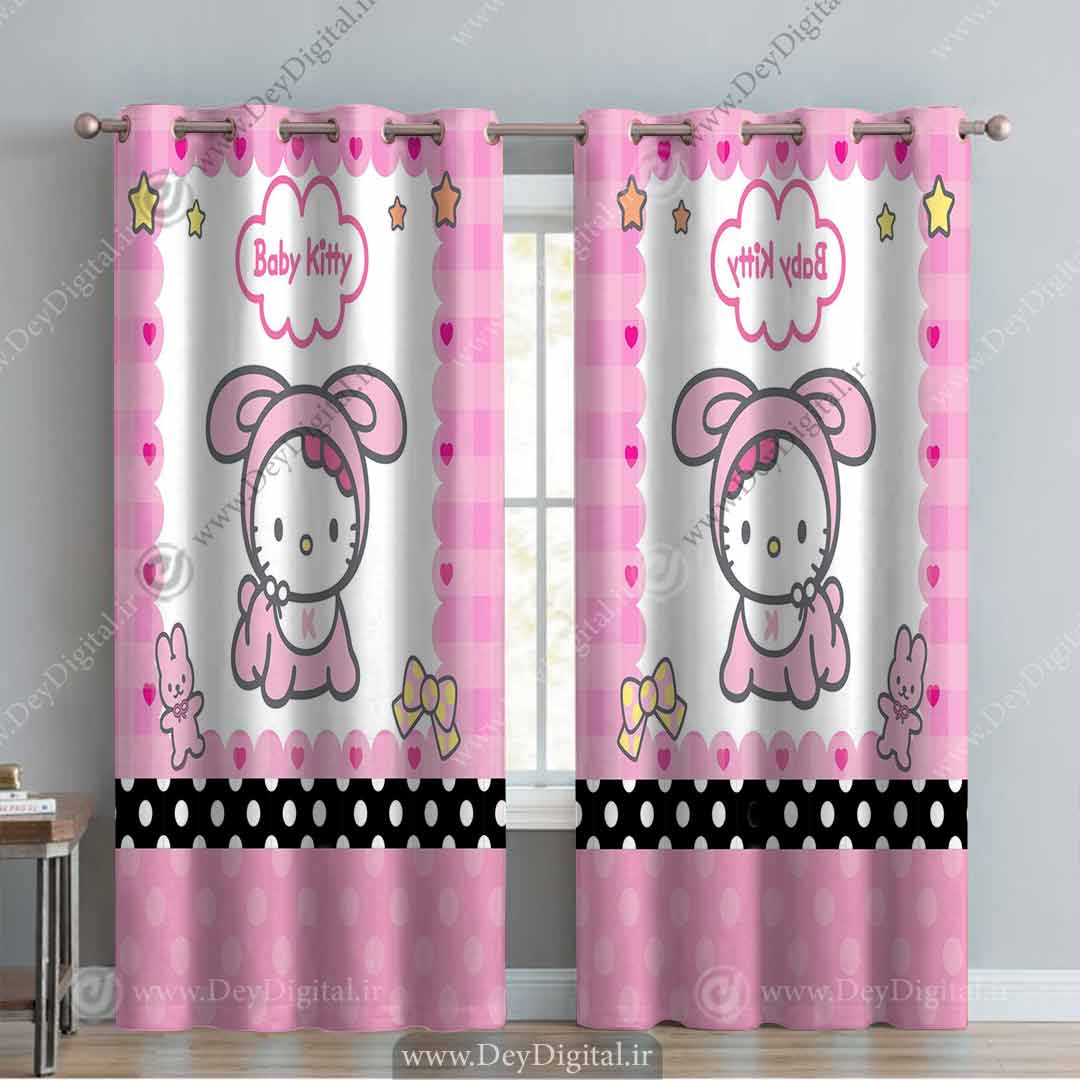 پرده پانچ صورتی کیتی pk-3636