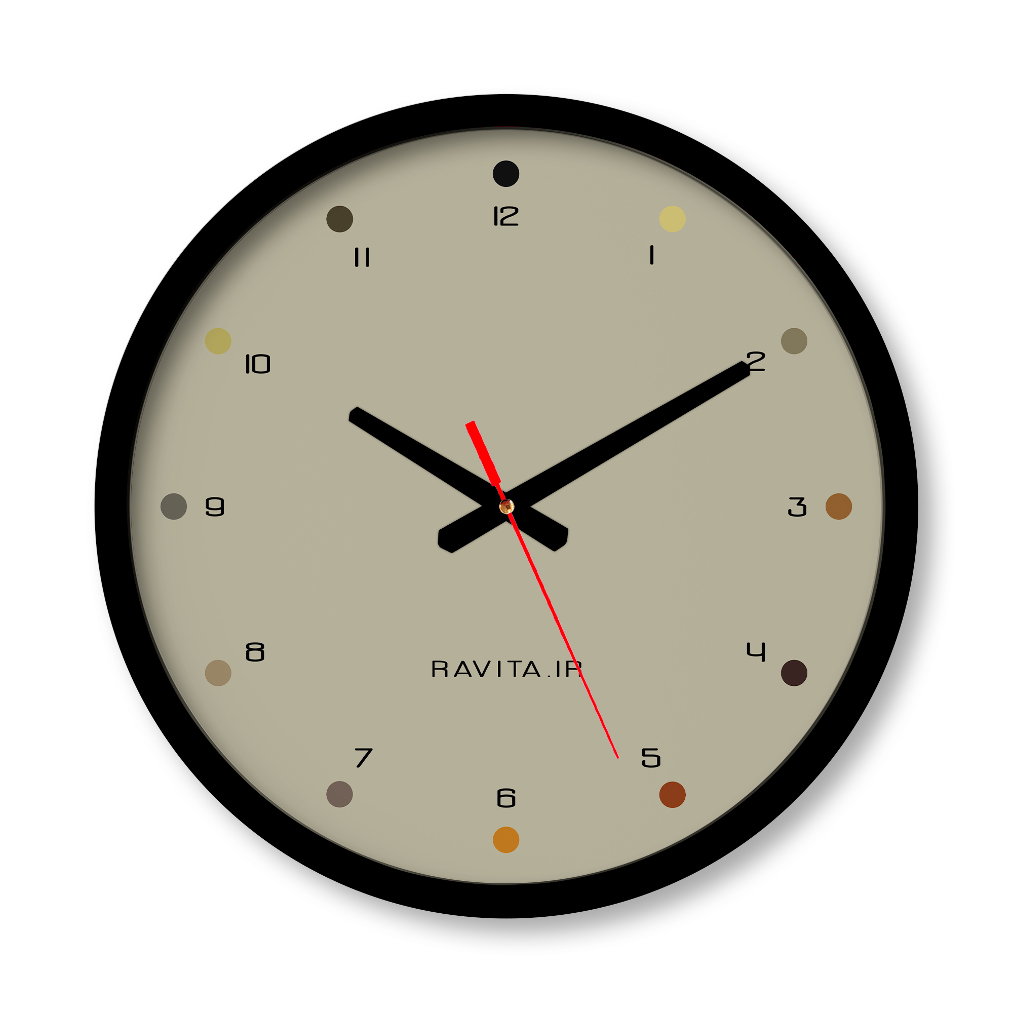 ساعت دیواری بزرگ راویتا طرح Minimal Color کد 3640