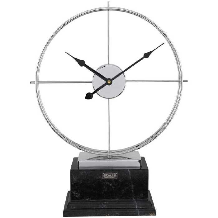 ساعت رومیزی فلزی لوتوس مدل EL MONTE کد TC-806 رنگ SILVER/BLACK